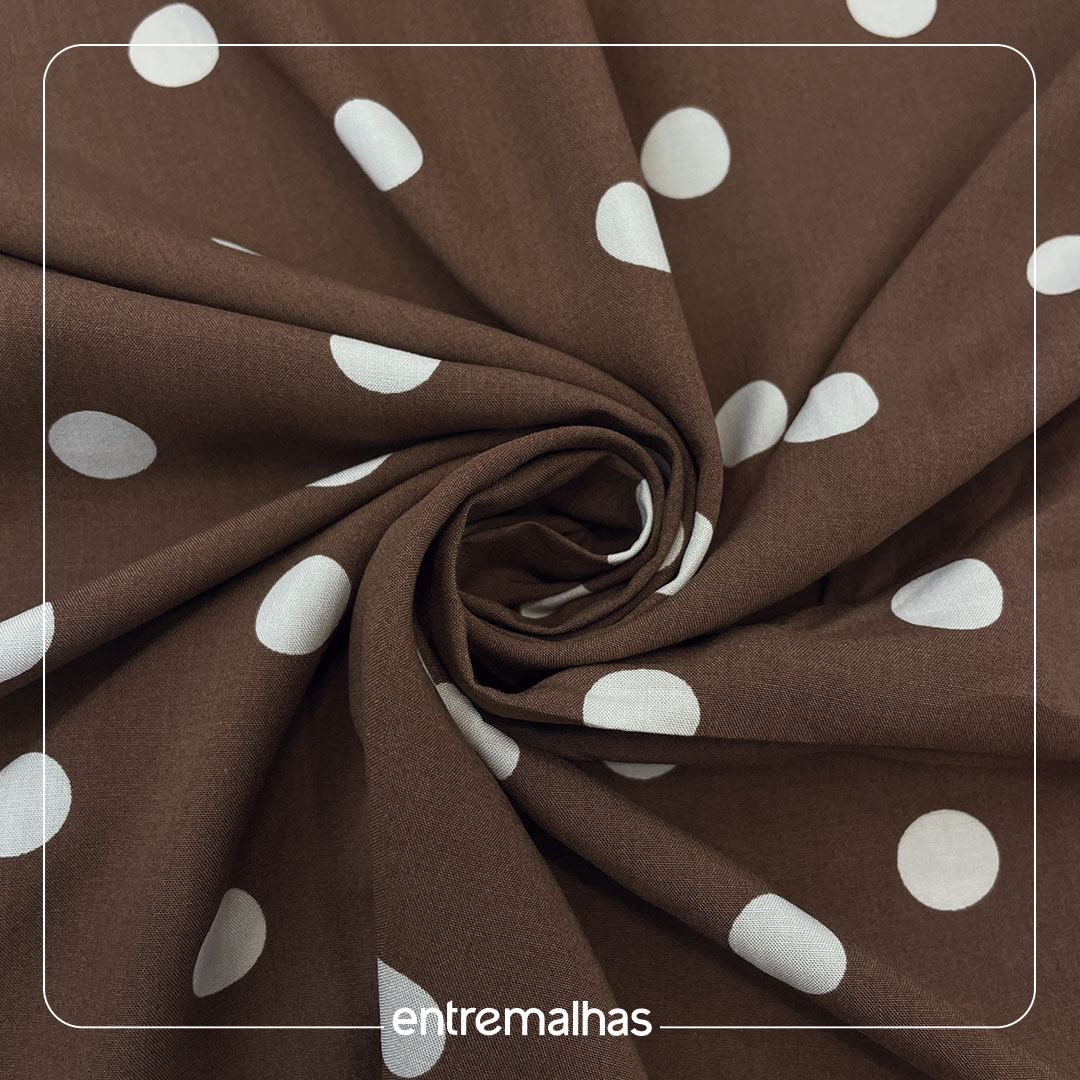 Tecido Viscose Estampada - Marrom Ref.:859317