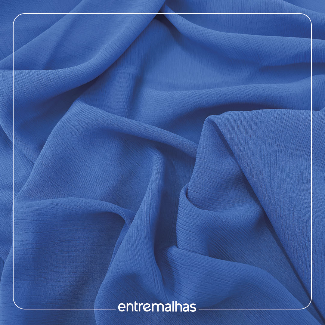 Tecido Bamboo Crinckle - Azul