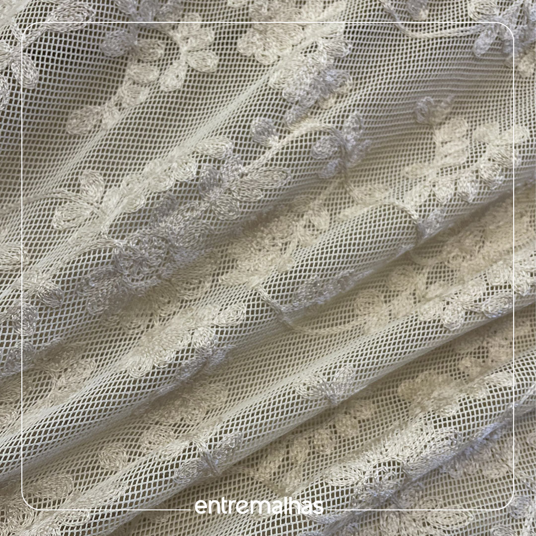 Tecido Embroidery Campestre  - Bege Ref.: 860099