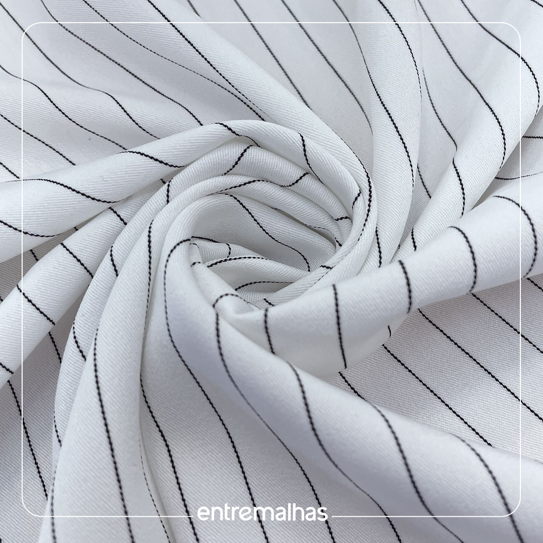 Tecido Alfaiataria Denaro Stripe - Branco Ref.: 860101