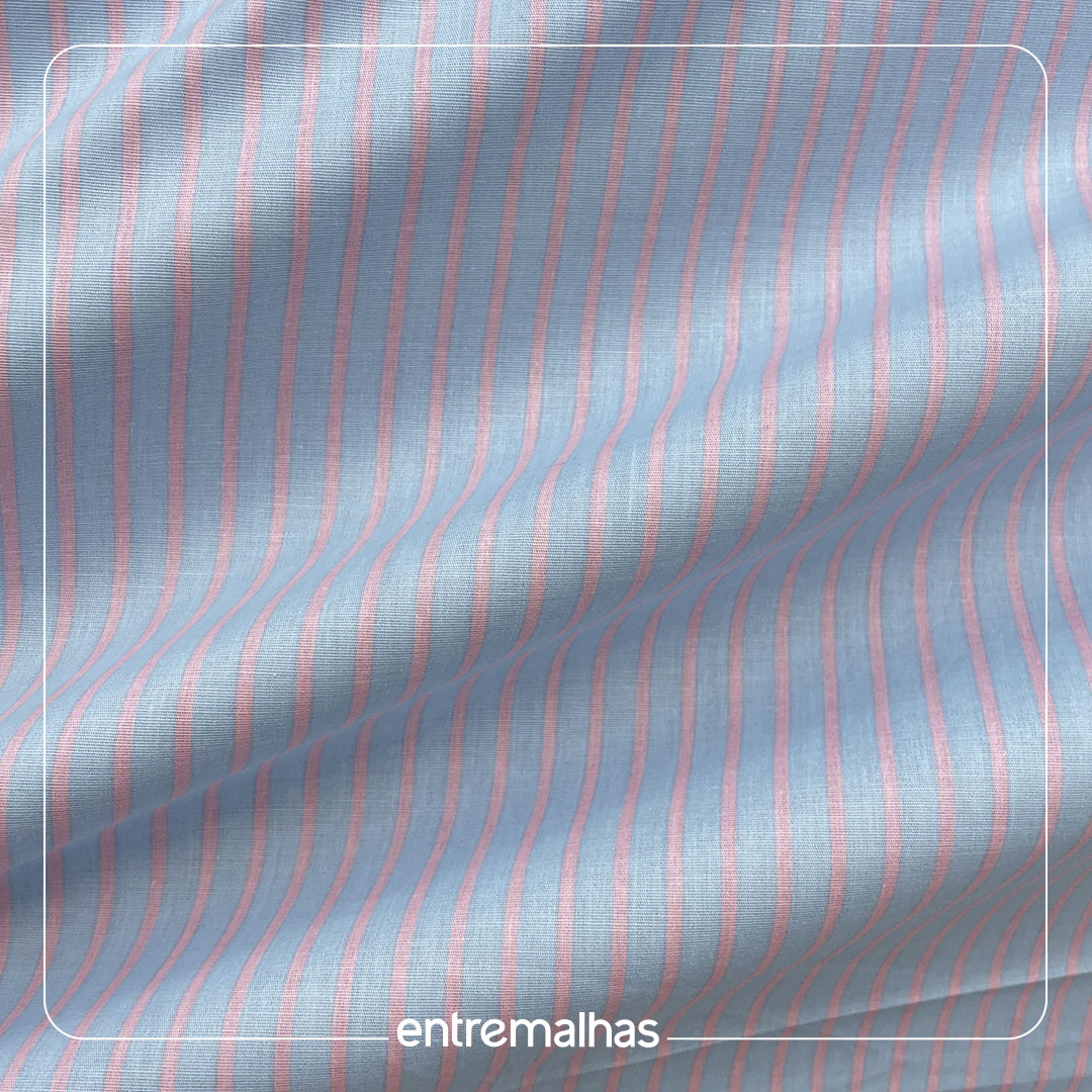 Tecido Cotton Breeze Listrado - Azul Ref.:860106