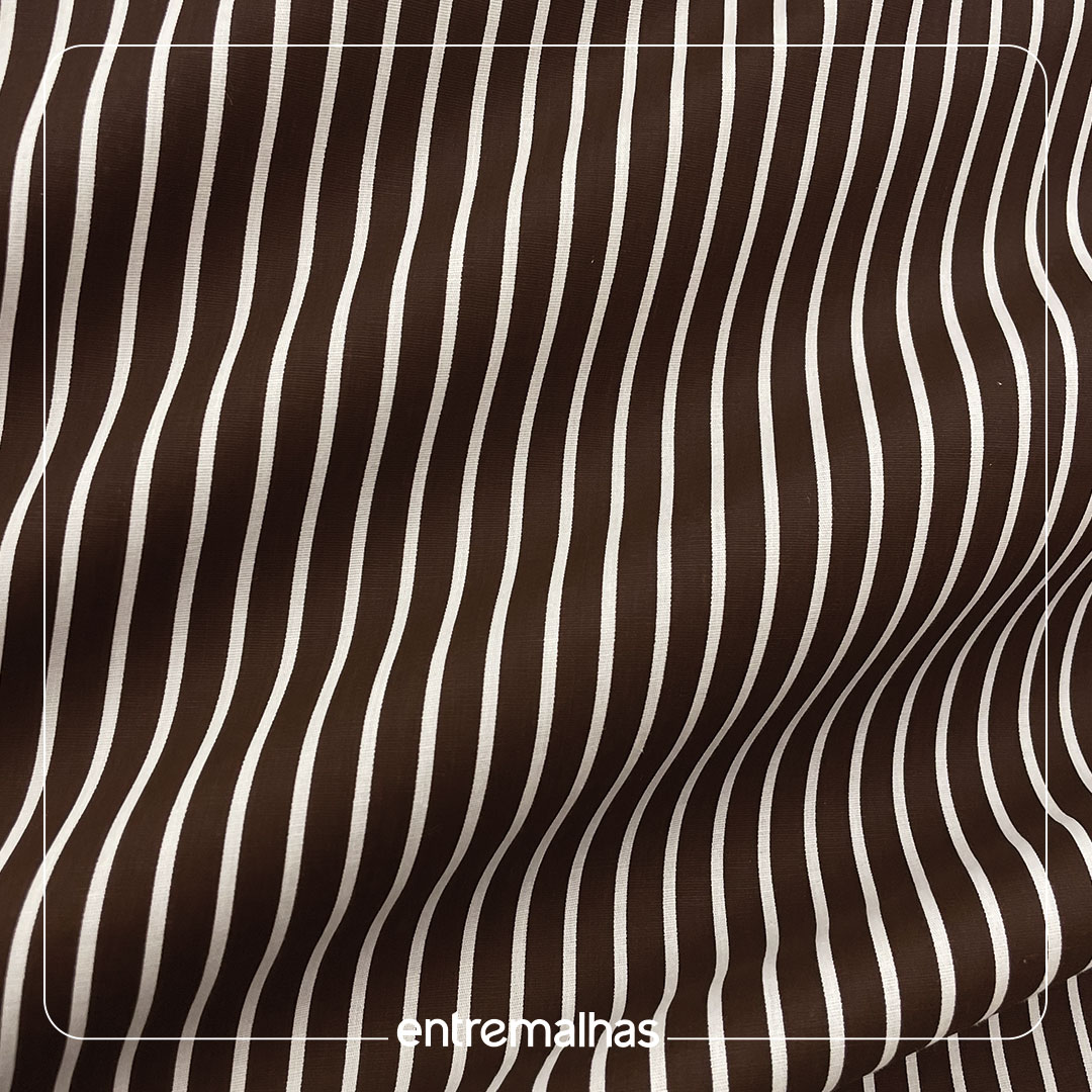 Tecido Cotton Breeze Listrado - Marrom Ref.:860106