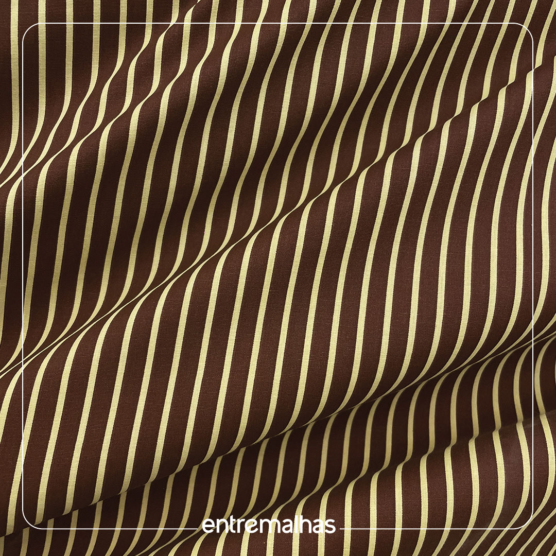Tecido Cotton Breeze Listrado - Marrom Ref.:860106
