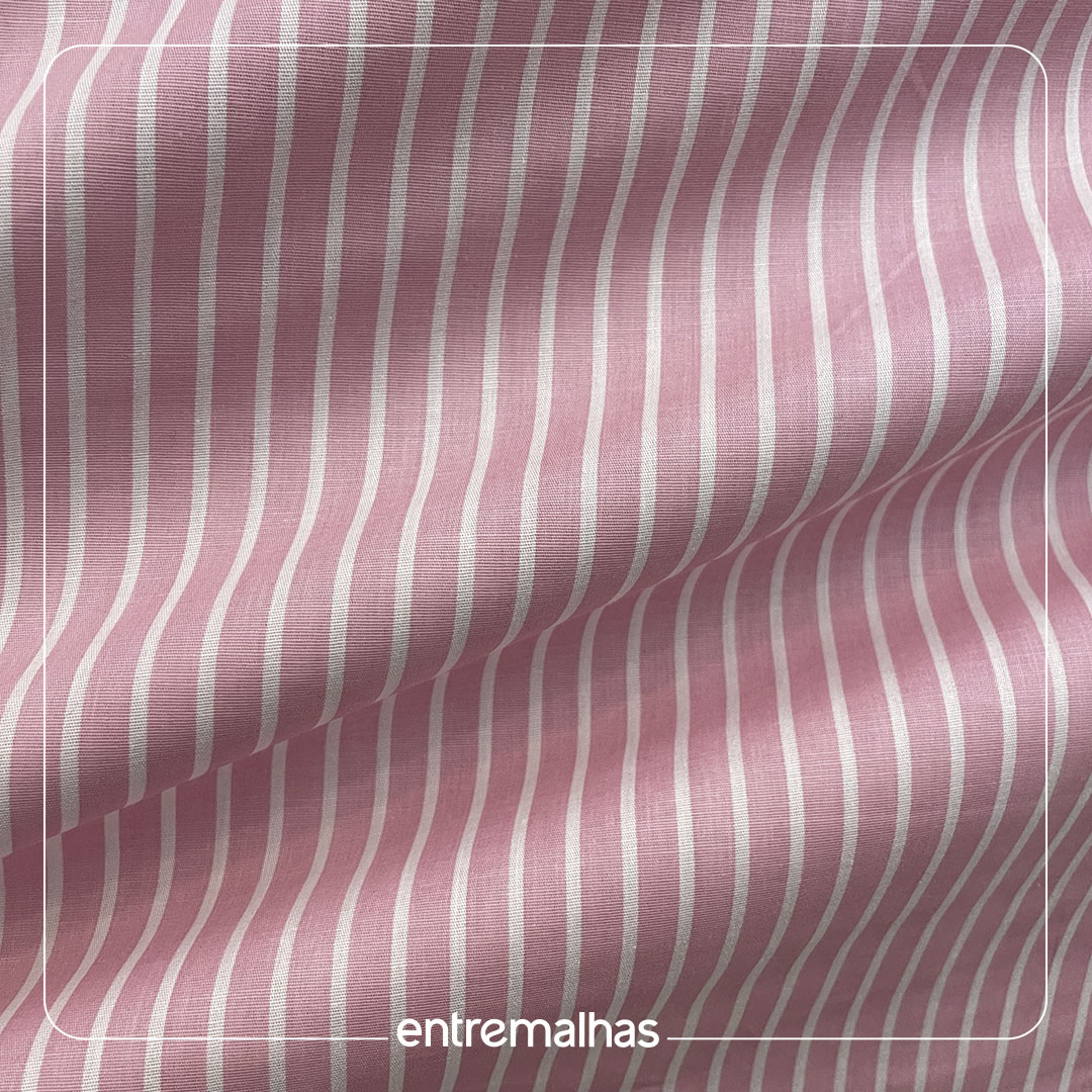 Tecido Cotton Breeze Listrado - Rosa Ref.:860106