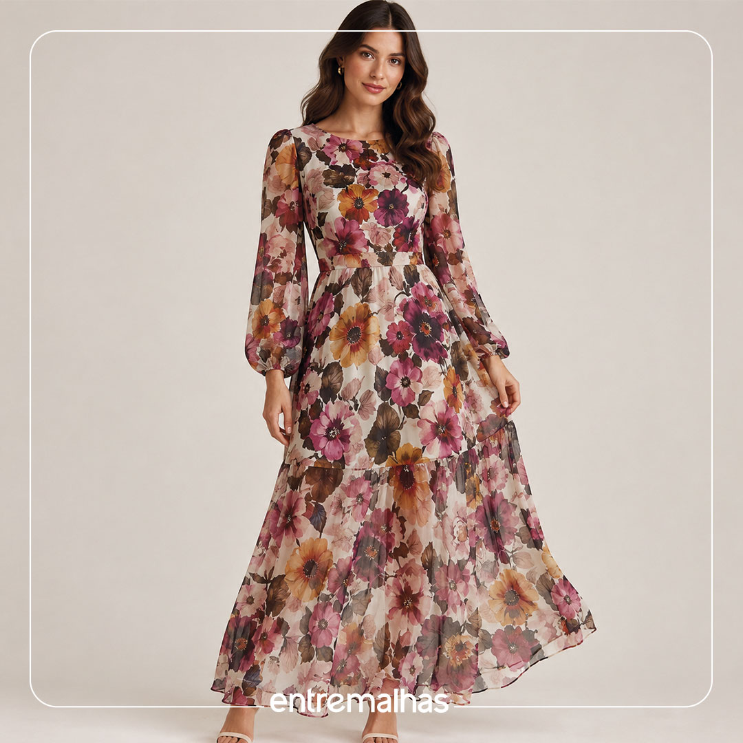 Tecido Crepe Chiffon Estampa Digital - Estampada Ref.:722016