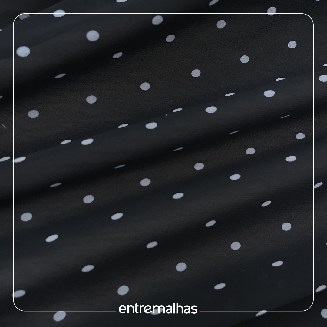 Tecido Crepe Chiffon - Preto Ref.: 722186