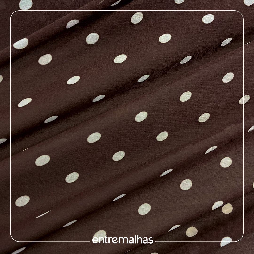 Tecido Crepe Chiffon - Marrom Ref.: 722186