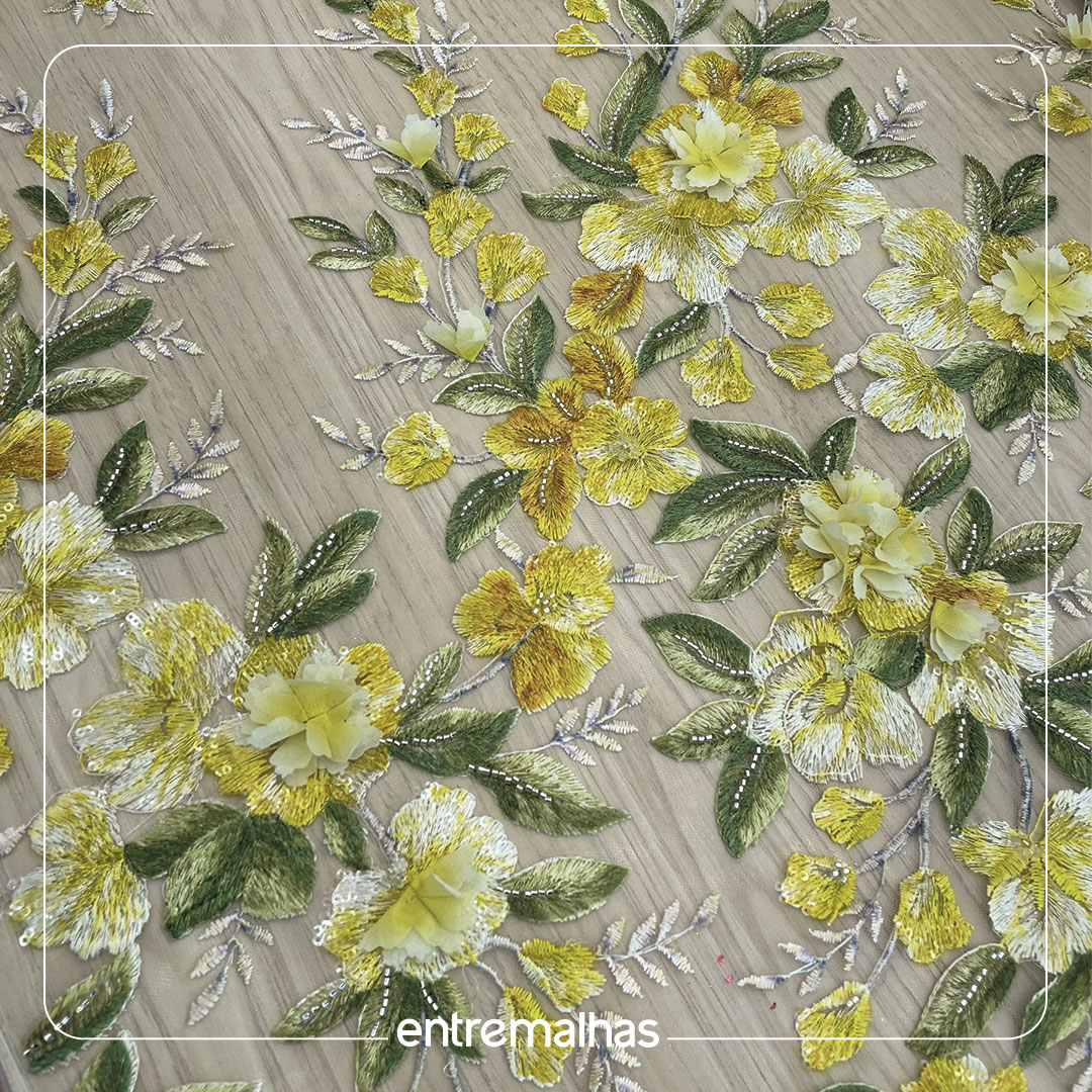 Renda Bordada - Floral Ref.: 814265