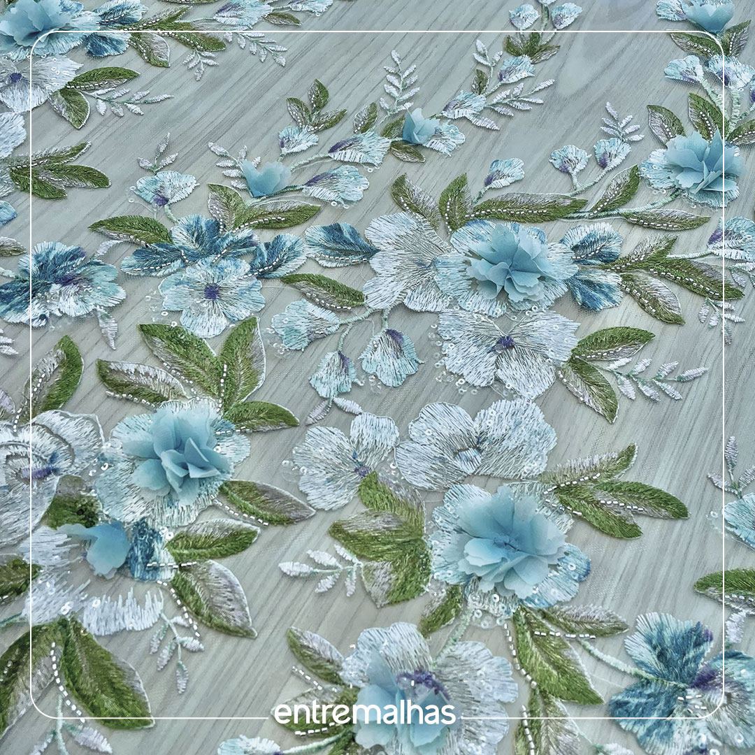 Renda Bordada - Floral Ref.: 814265