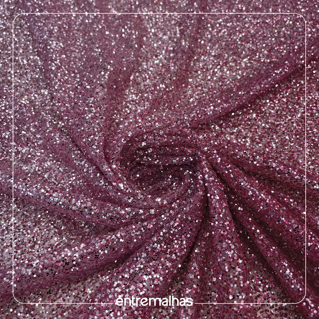Tecido Tule Glitter Degradê - Rosa Ref.: 859844