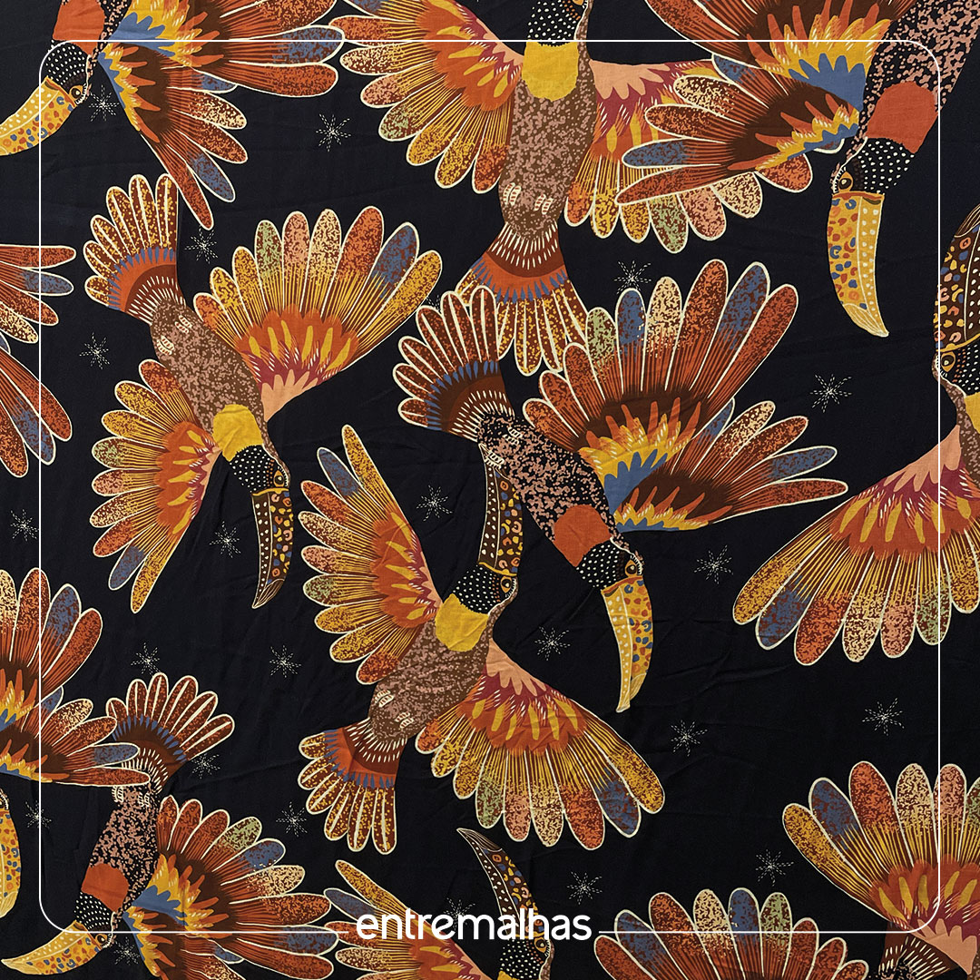 Tecido Viscose Estampada Farme  Ref.: 860114