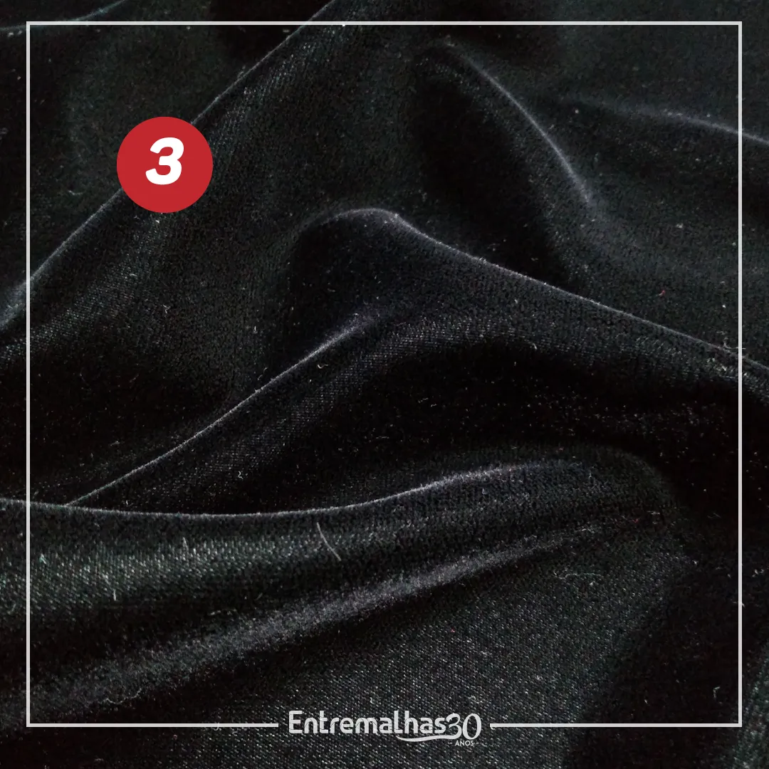 Tecido Veludo Alemão 3 Águias Preto