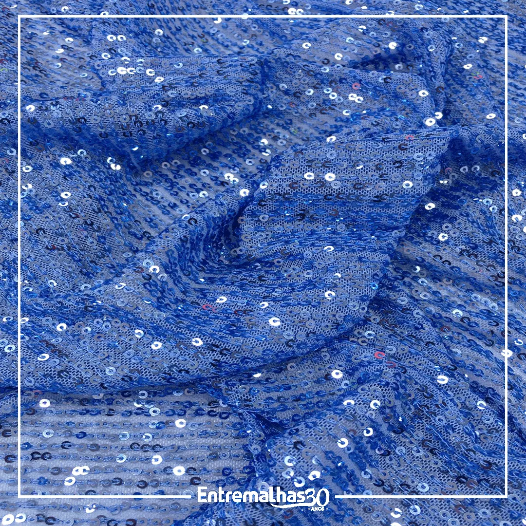 Tecido Paetê Spangle Azul