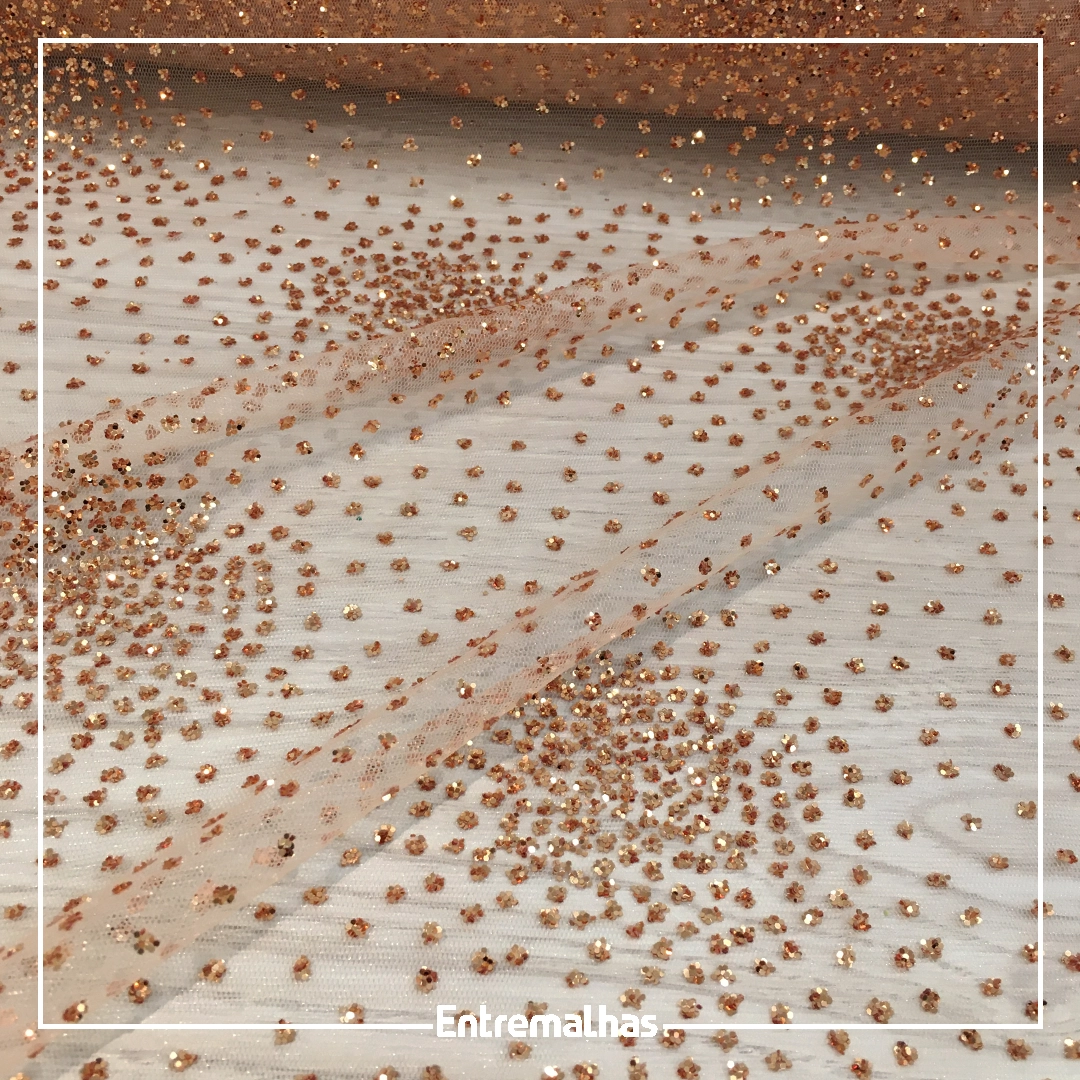 Tecido tule glitter explosão – Rose