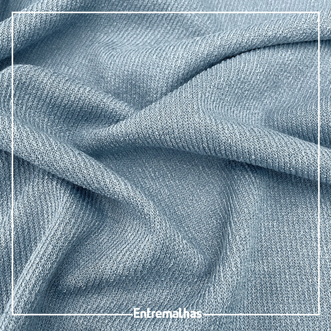 Malha Tricot Retro Azul