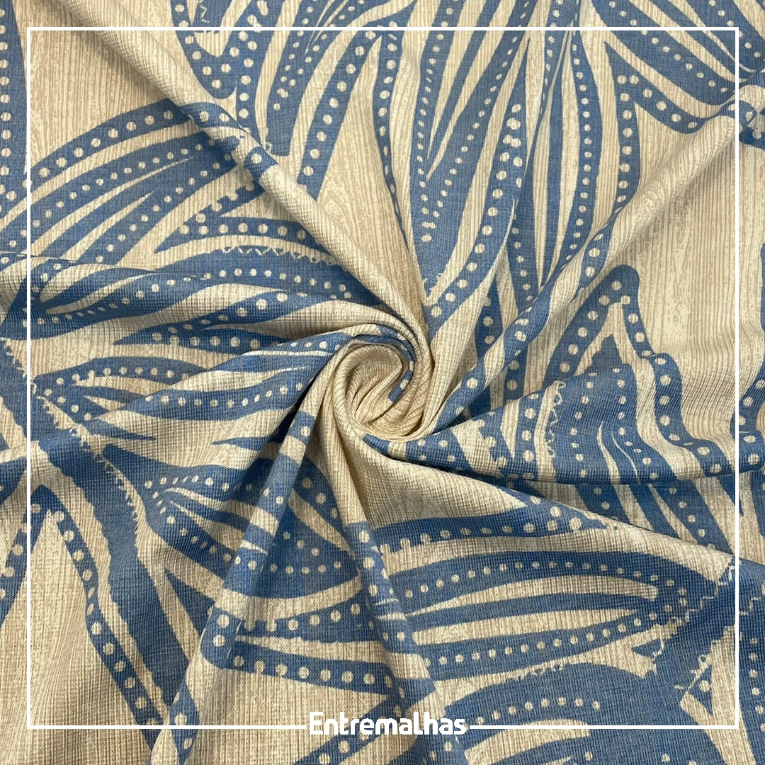 Malha Viscolycra Estampada Múltiplas Cores, Folhas I Florais
