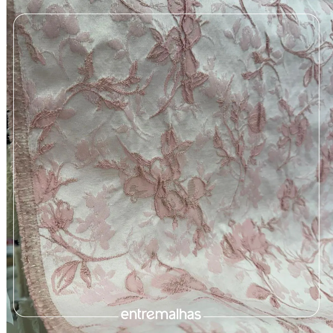 Tecido Jacquard rosa