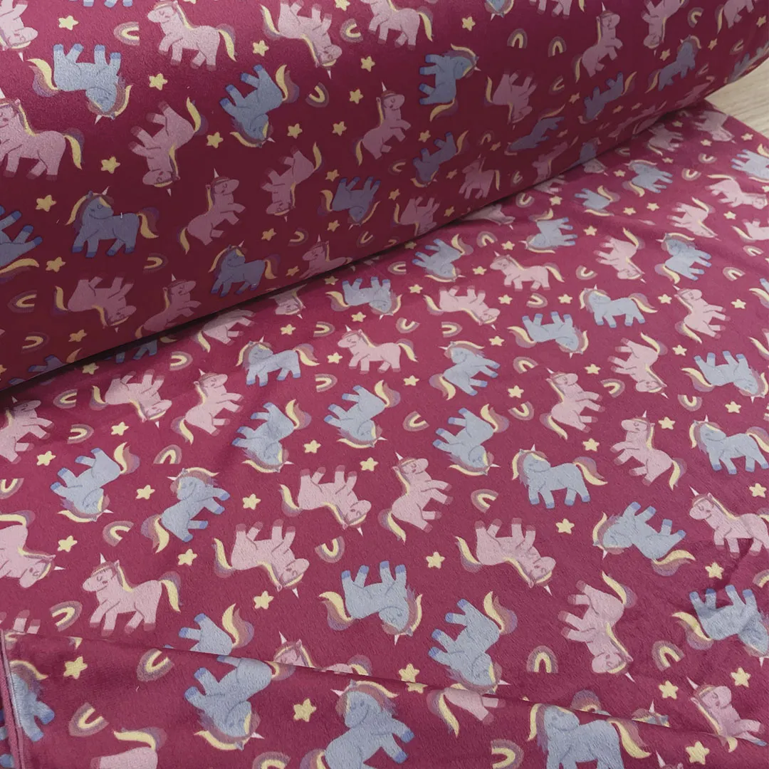 Malha Fleece Dupla Face Rosa