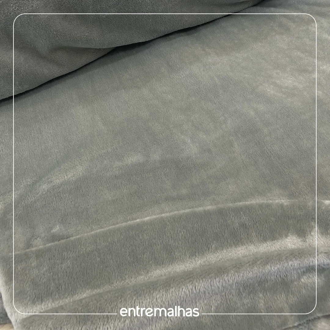 Malha Flannel Fleece Premium Cinza
