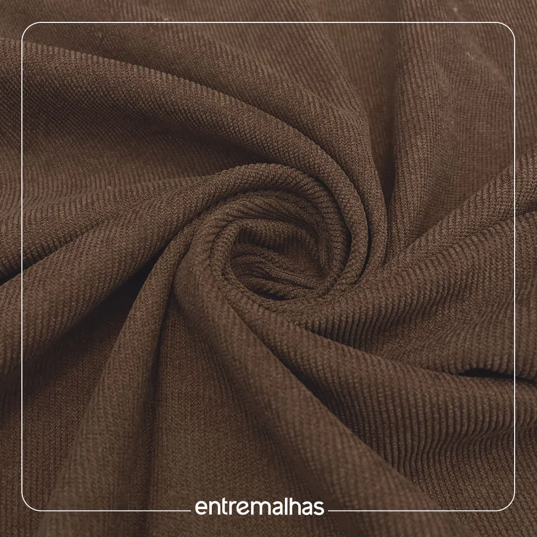 Tecido Veludo Corduroy 16 Canais Marrom