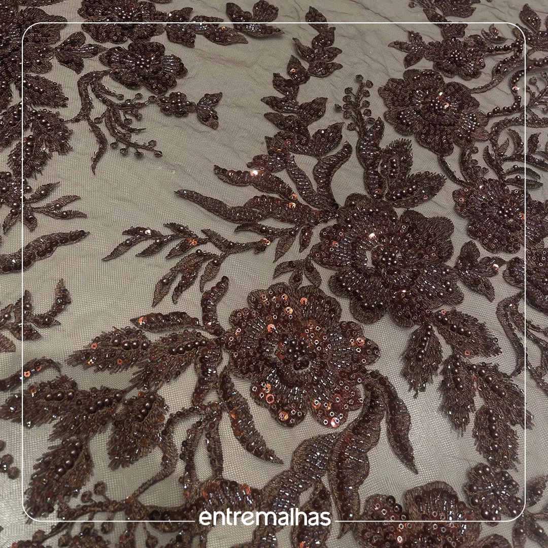 Renda Batah Pedraria Marrom, foto 1 de 2